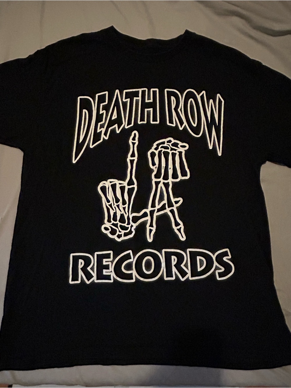 Death Row Records Black Short Sleeve Fitted 100% Cotton Graphic Tee Men’s Large